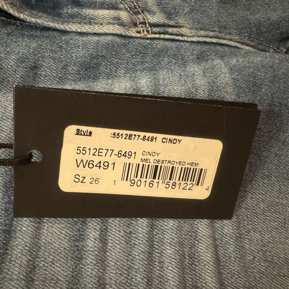 NWT Paige Cindy High Rise Straight Jeans Size:26 Distressed Raw Hem Cropped - Picture 13 of 16